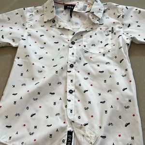 DKNY boys short sleeved button down
